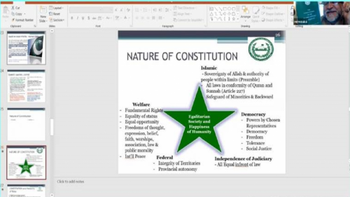 PIPS holds Constitution Day with faculty and students of Air University Islamabad, April 10, 2021